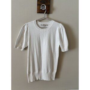 LOFT Womens Size XS White Short Sleeve Sweater